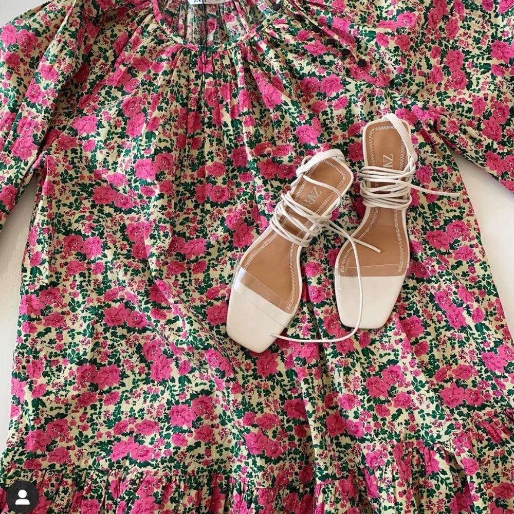 SOLD Zara puff shoulder print dress - Picture 7 of 16